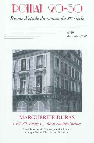 L'Eté 80, Emily L., Yann Andréa Steiner de Marguerite Duras
